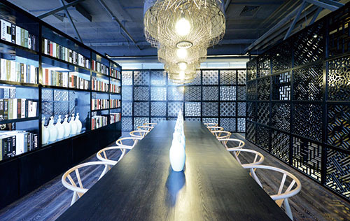 山東中式意境的辦公室裝修效果圖