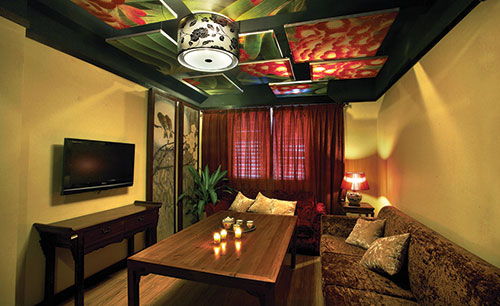 無錫古樸中透露出一種時尚的茶館裝修實景圖