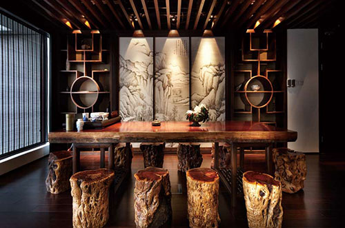 2017中式辦公室設(shè)計效果圖