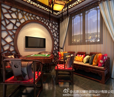 茶樓的棋牌室裝飾