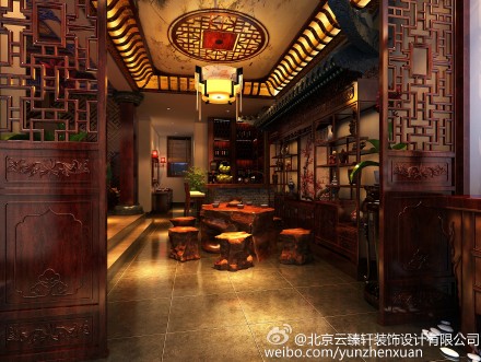 茶室里面的茶海裝飾很有感覺