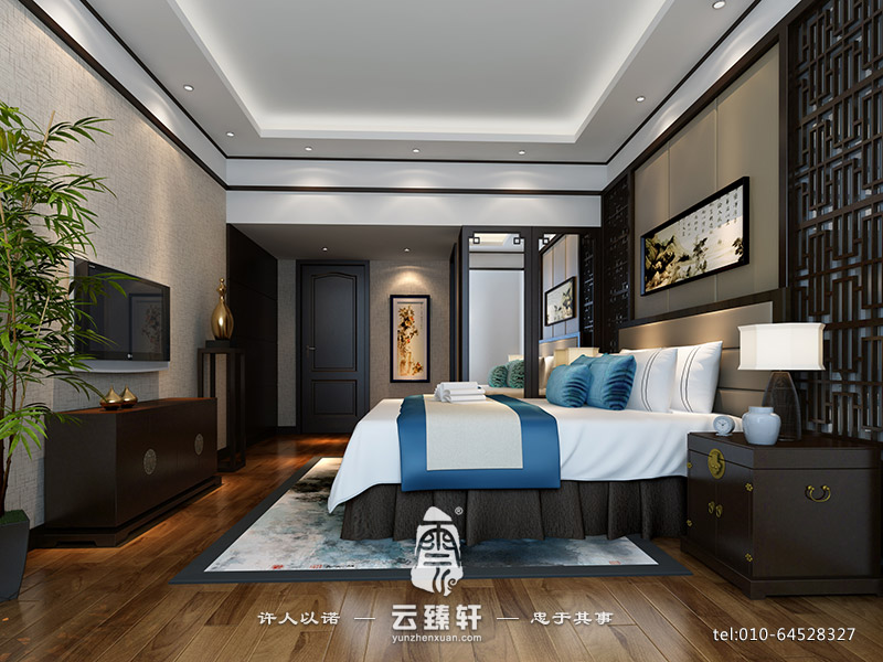 中式家裝復(fù)式樓臥室裝修