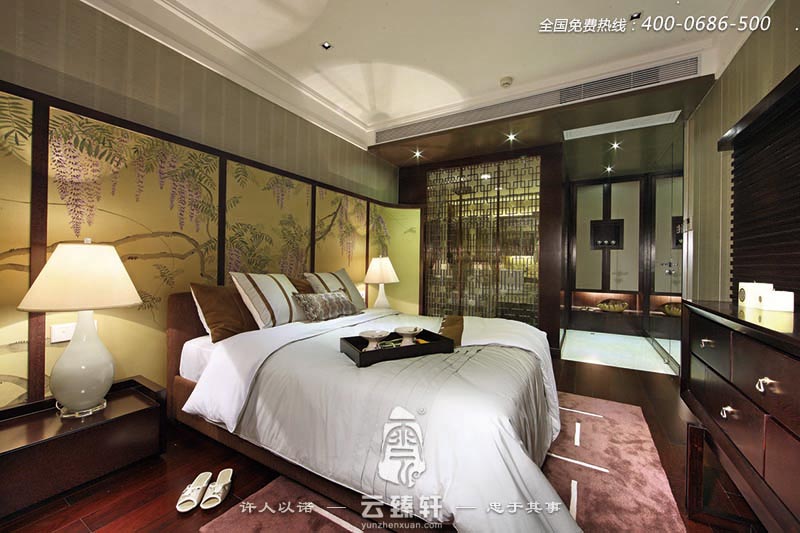 主臥現(xiàn)代中式別墅裝修設(shè)計效果圖