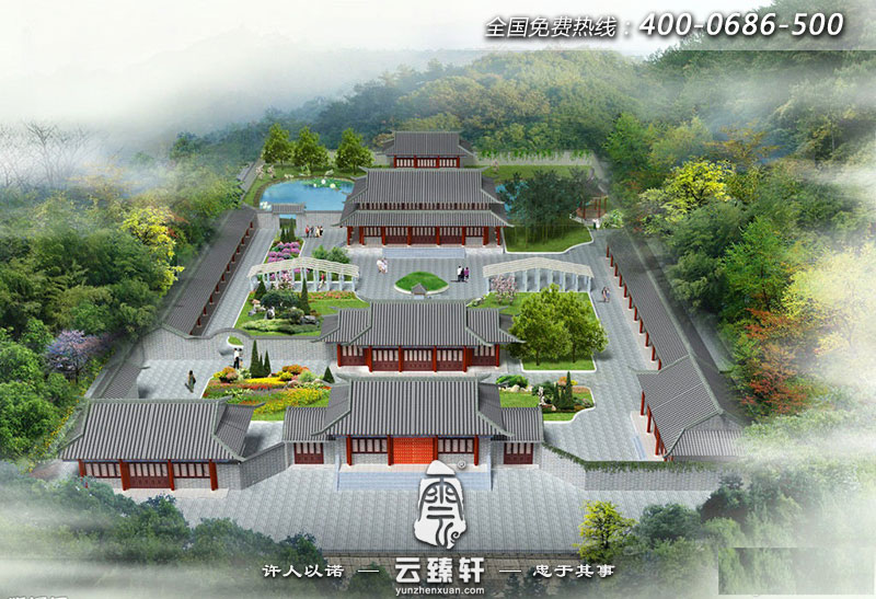 大型的三進院四合院裝修設計案例