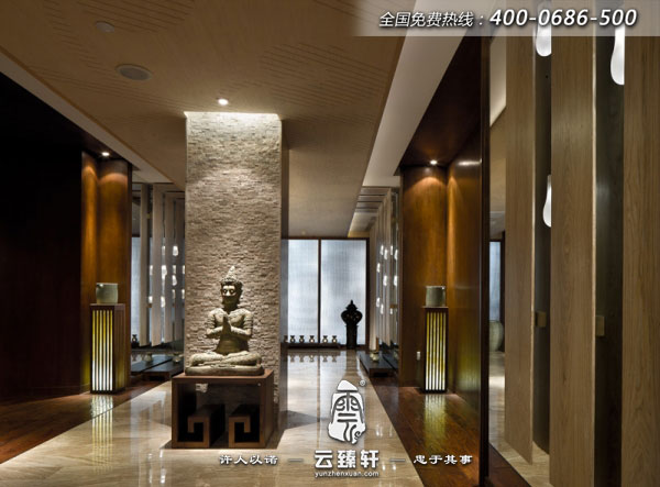 SPA會所廊道的裝飾石材的堅硬