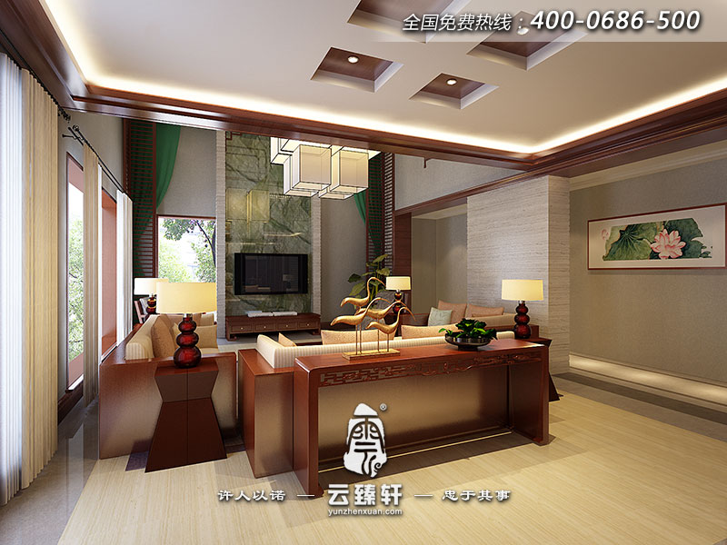 徐州簡中式風格裝修的大戶型效果圖