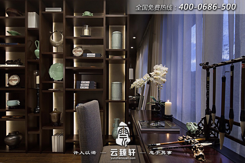 新中式書(shū)房裝修效果圖