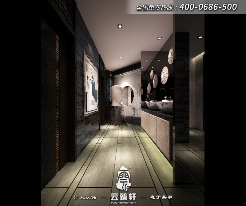 茶樓裝潢的衛生間效果圖