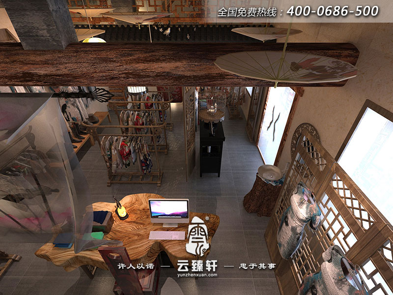 中式服裝店前臺設計效果圖