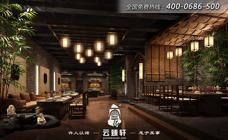 中式餐廳內(nèi)部設(shè)計(jì)效果圖