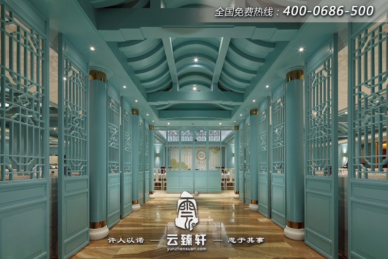 中式餐廳設(shè)計(jì)案例前臺(tái)過道