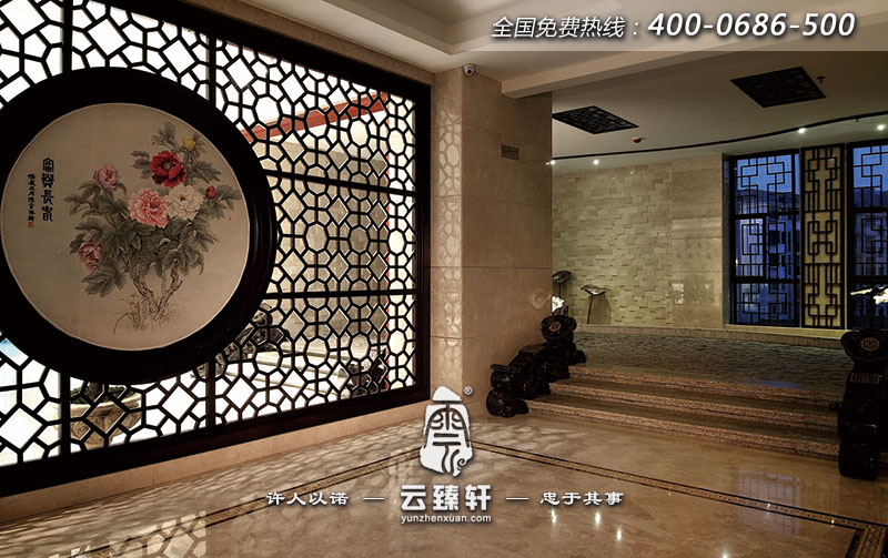 中式辦公室前臺(tái)裝修圖片