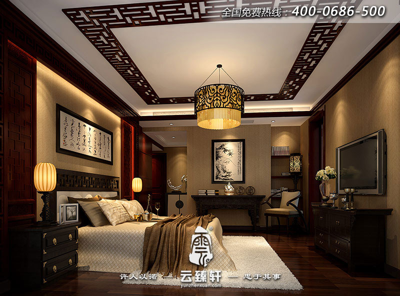 現代中式臥室裝修圖片