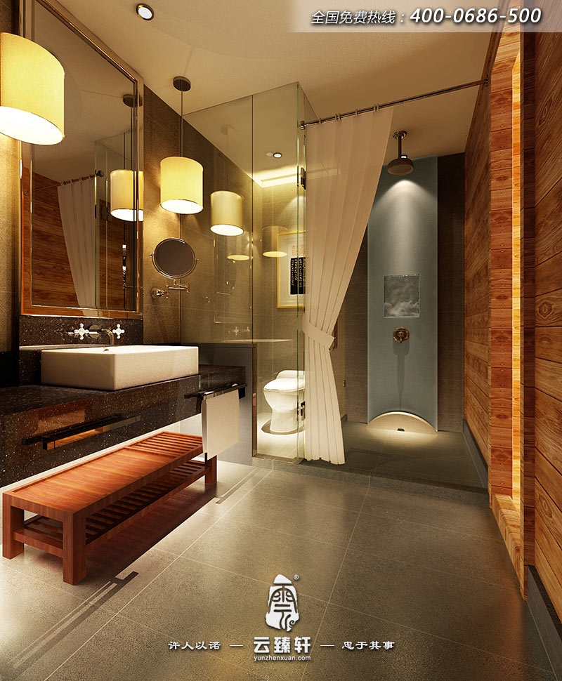 衛生間風水中門簾效果圖