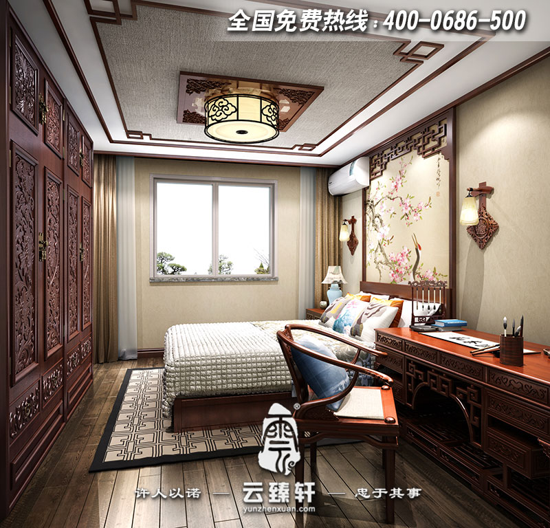 極簡中式女兒房裝修效果圖