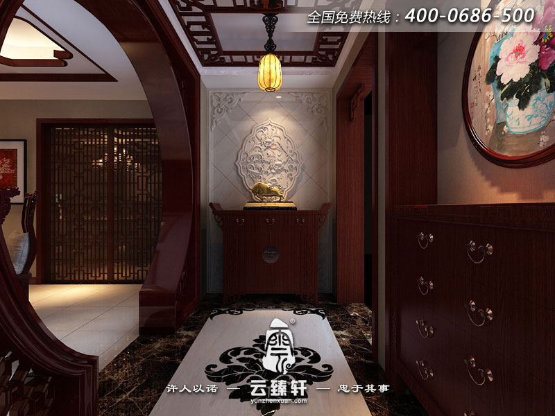 新中式玄關(guān)風(fēng)水效果圖