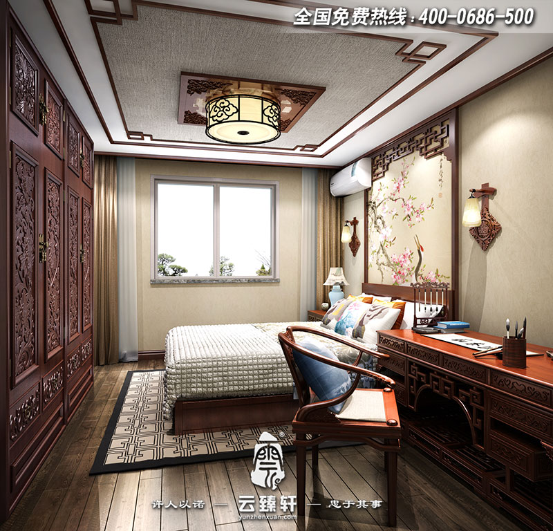 書(shū)房臥室一體中式裝修效果圖