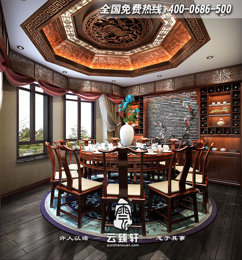 別墅中餐廳設(shè)計(jì)效果圖