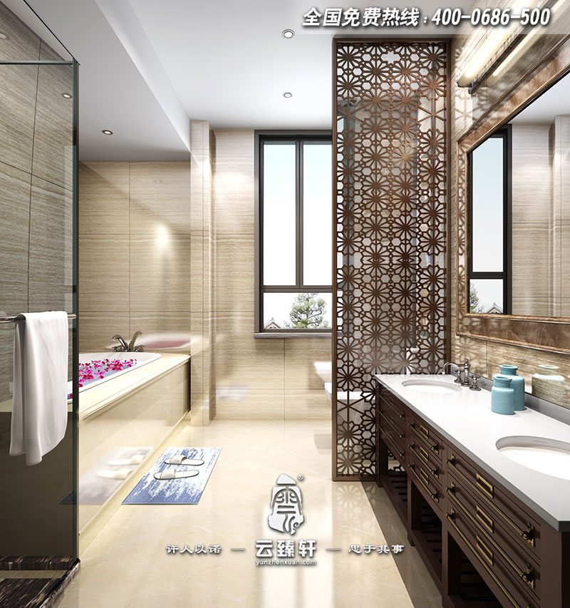 別墅中式衛(wèi)生間設(shè)計(jì)效果圖