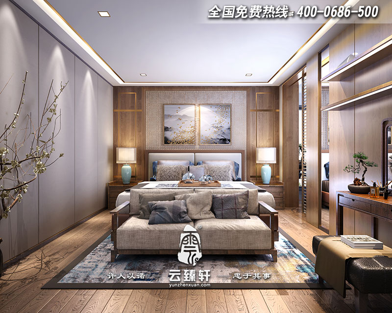 簡(jiǎn)約中式主臥室設(shè)計(jì)效果圖