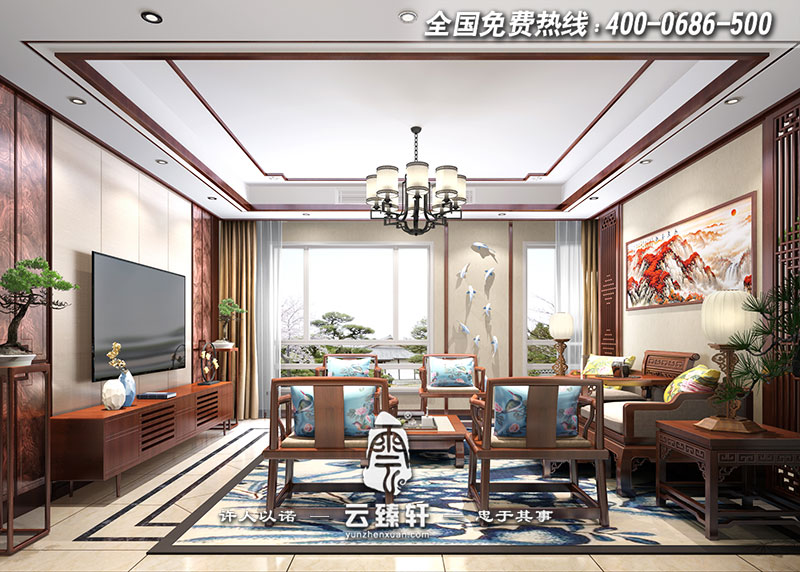 新中式客廳設(shè)計(jì)效果圖